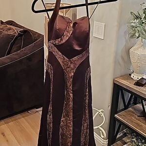 Brown formal beaded dress size 4 Sue Wong